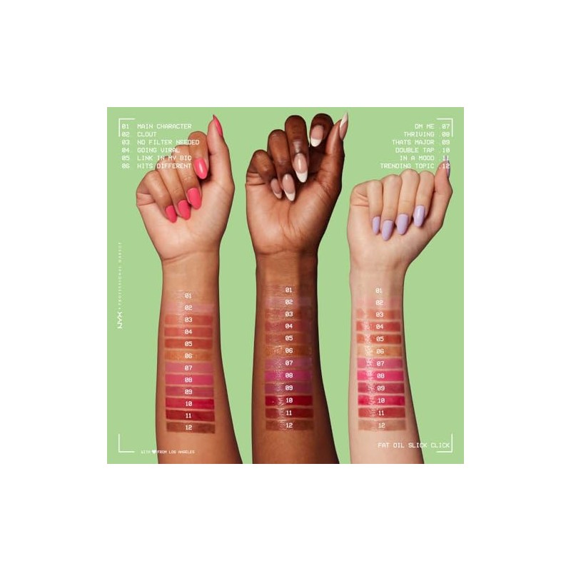 NYX Fat Oil Slick Click Brillo Labial, Tono Link in