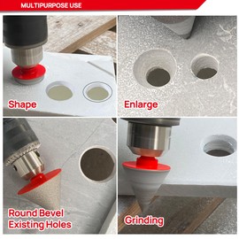 DT-DIATOOL Diamond Beveling Chamfer Bit 1-7/8 Inch with Hex Shank for Tile Porcelain Ceramic Granite Marble Existing Holes Enlarging Polishing Shaping Trimming Repairing