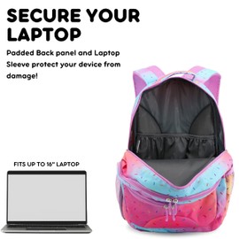 J World New York Cornelia School Backpack for Kids. Cute Womens Laptop Bookbag, Confetti, One Size