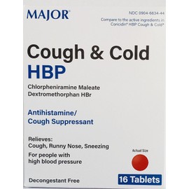 ON CONTAINER COUGH & COLD RELIEF FOR PEOPLE WITH HIGH BLOOD PRESURE TAB 16  BY MAJOR