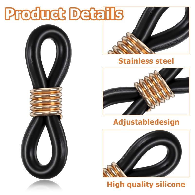FdcLixuvol Eyeglass Chain Ends, 40 Pcs Adjustable Silicone Eyeglasses Chain