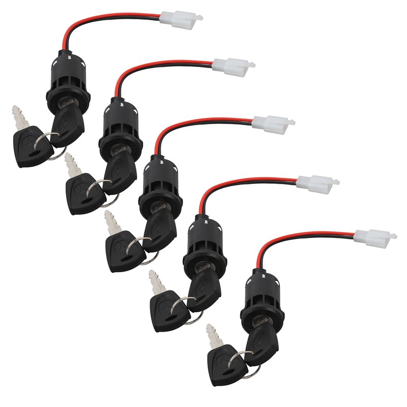 5PCS Motorcycle Ignition Switch with 10PCS Keys Short Wire Engine