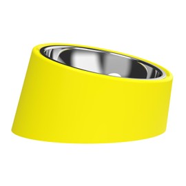 Slow Feeder Dog Bowl - 15° Tilted Anti-Choke Pet Dish, Elevated & Ergonomic Design with Non-Slip Base, Easy Pour Spout for Food/Water, BPA-Free for Small Medium Large Dogs (Yellow, s)