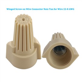 Tan Winged Electrical Wire End Connectors Caps Bulk 500 Pack Small Twist-on Wire Connectors Nuts 22-8 AWG,HS P12 Type Screw Terminals