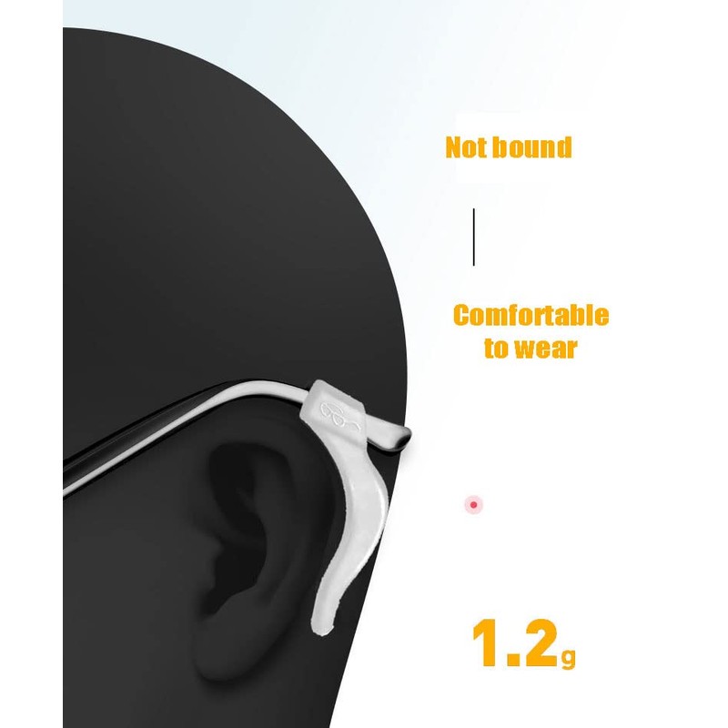 12 Pairs Eyeglasses Ear Grips, Anti-Slip Elastic Comfort Glasses Retainers