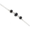 Silver Bracelet on Coccu, Silver, Obsidian