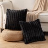 DEELAND Pack of 2,Double-Sided Faux Fur Plush Decorative Throw Pillow