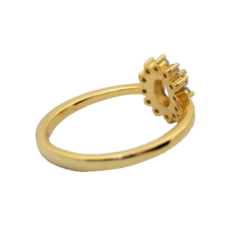 6x4 .39 Ct Oval Sapphire CZ Accents Gem GP Compatible