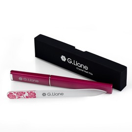 G.Liane Glass Nail File, Double Sided, Nail File with Case, Nail File, Glass, Nail Care Polish (Rose Pink)
