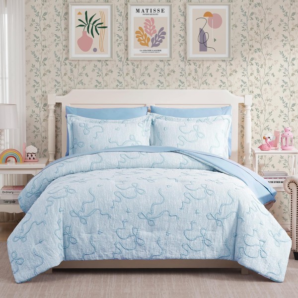 Geniospin Light Blue Twin/Twin XL Comforter Set for Girls- 5