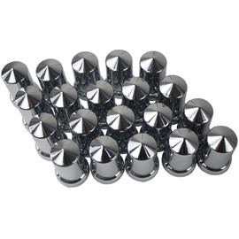 KASONG 33mm Chrome ABS Plastic Lug Nut Covers Caps with Flange Push on Bullet for Semi Truck (20)