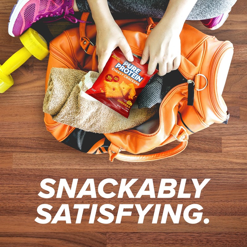 Pure Protein Cheesy Crackers, Cheddar, High Protein Snack, 10G Protein,