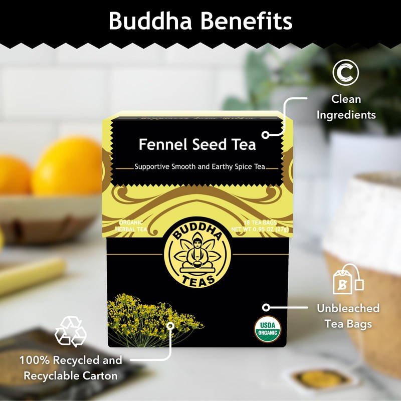 Buddha Teas - Organic Fennel Seed Tea - Herbal Tea