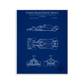 Stupell Industries Race Car Blueprint Wall Plaque Art Design by Karl Hronek