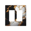Vghoko Decorative Outlet Covers Black Gold Marble 2 Gang Light