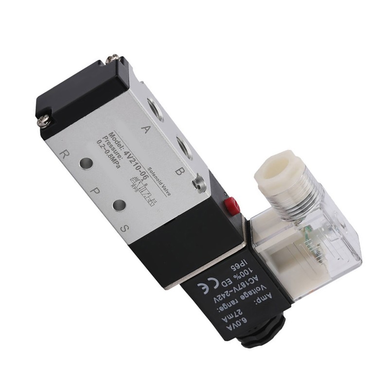 2 Position 5 Way Pneumatic Solenoid Valve Aluminium Alloy Wear
