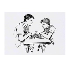 'Chess Players' Temporary Tattoo - Water Resistant, Skin-Safe, Non-Toxic Transfer (TO00075037)