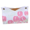 WOONEKY Elegant Tulip Flower Design Tissue Box Cover Pu Leather