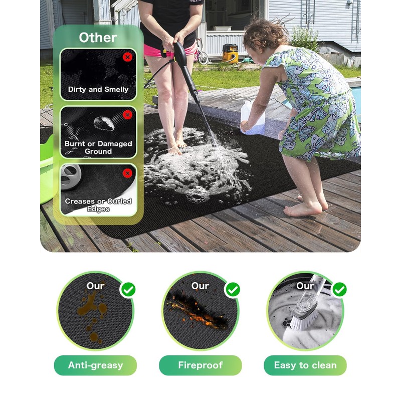 TAOMAND Large 70 x 48 inches Under Grill Mats for