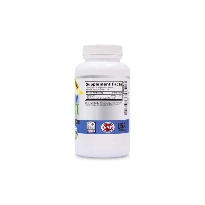 Bisglicinato De Magnesio 200 Mg 100% Quelado Máxima Absorc