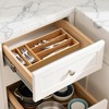 Small Silverware Organizer, Bamboo Kitchen Drawer Cutlery Organizer, Utensil Holder,