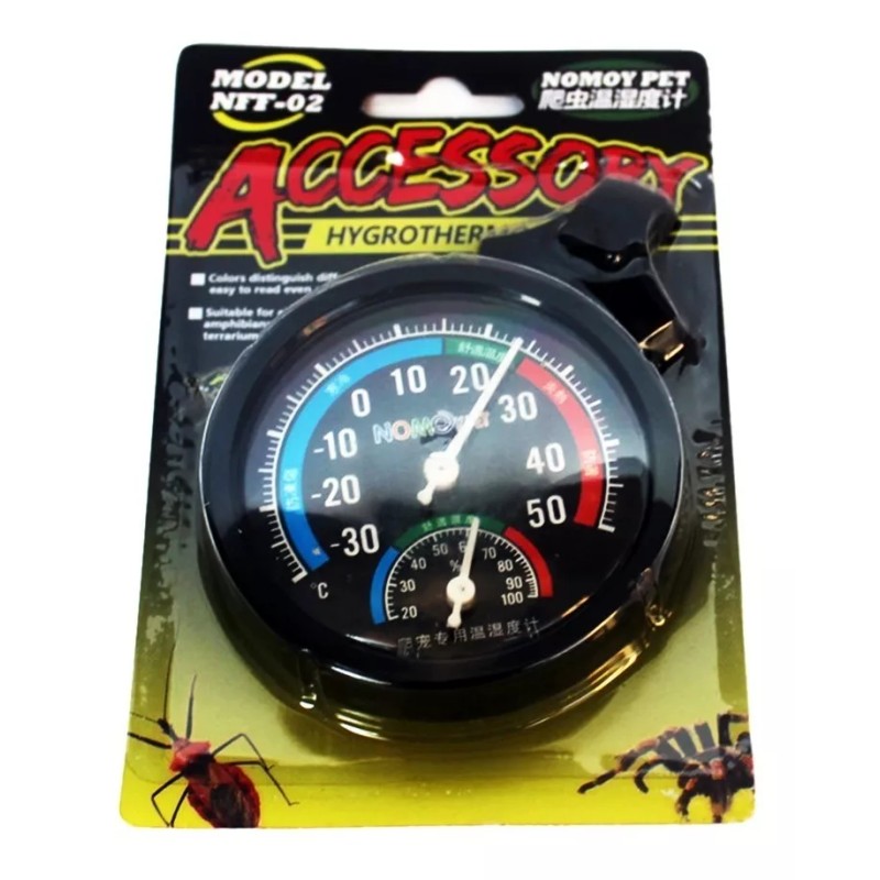 Nomoy Pet Higrómetro De Reloj Termómetro Terrarios Medidor Reptiles