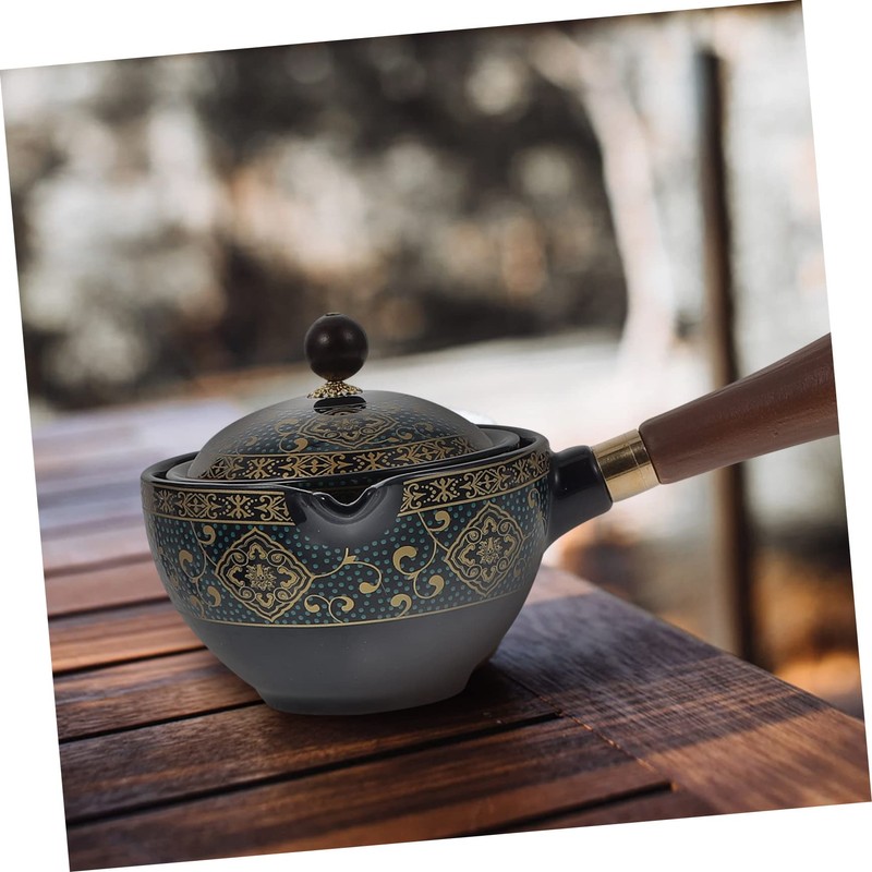 Ciieeo 1 Set Portable Ceramic Teapot Set with Side Handle