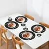 Homcomodar Round Placemats and Coasters Set of 6 Braided Woven