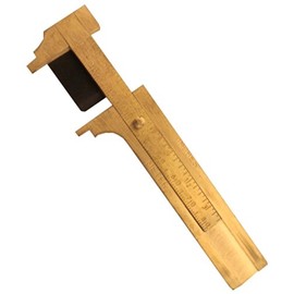 Precise 3" - 80mm Brass Pocket Caliper | Attached Black Metal Plate | Compact & Accurate Measurement Tool