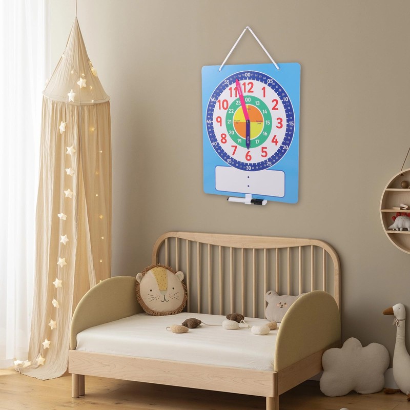 Lurrose Time Educational Aid Magnetic Clock Children Toy Clock Learning