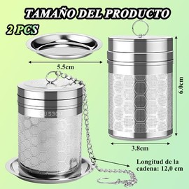 Infusores de Té para Suelto Acero Inoxidable - Set de 2 Coladores, Infusor de té, Filtro de té de Malla Fina, Malla Fina para Hervidor de Agua, Colador de Condimentos para Salsa, Sabor a Especias