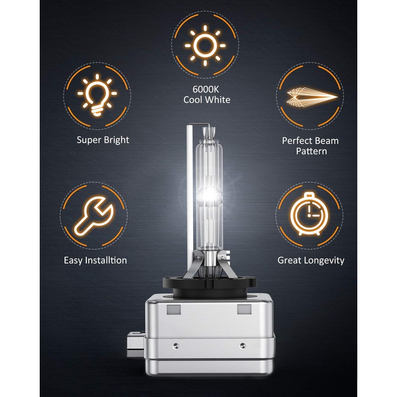 Nilight D3S HID Headlight Bulbs, Super Bright D3S HID Bulb