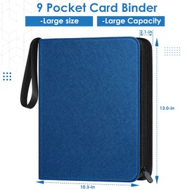 900 Pockets Card Binder, Trading Card 9 Pocket Durable Card Holder Album, Baseball Card Protectors for MTG,TCG, Game Cards, Sports Cards (Navy Blue)