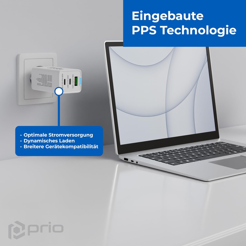 prio GaN Power Wall Charger 65 W PD PPS (USB