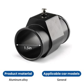zipelo Water Temp Joint Pipe, Car Aluminum Alloy Water Temperature Sensor Adapter, 28-40 mm Universal Sensor Gauge Radiator Hose Adapter Clamps, Automotive Engine Radiator (38mm/Black)
