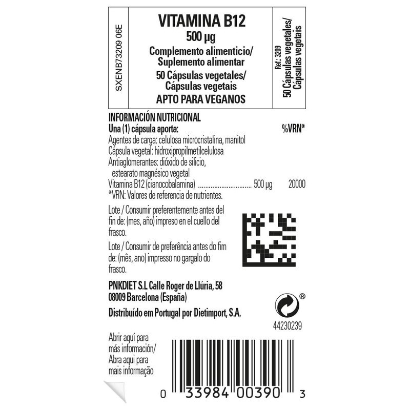 Solgar Vitamin B12 500 µg Vegetable Capsules - Pack of