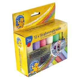 Pustefix Malefix Street Painting Chalk, Pack of 12, Painting Chalk for Children and Adults, Variety of Colours, Bright and Strong, Water-Soluble and High-Quality Chalk, for Street and Yard