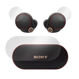 Miyabix Sony Wireless Noise Cancelling Stereo Headset WF-1000XM4 (Case and 2 Buttons) for Curved Surface TPU Protective Film Scratch Repair Shock Absorption Low Reflection OverLay FLEX