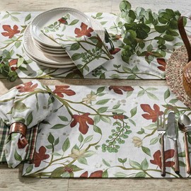 Park Designs Reusable Cardamom Nature Green Table Runner, 13" x 36" Rectangular Decorative Rustic Dinner Mat for Country Kitchen Home Decor, Seasonal Fall Tabletop Decorating, Boho Table Linen, or