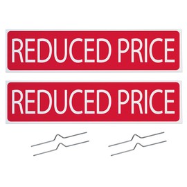 Corrugated Plastic Real Estate Sign Riders, Waterproof 6" x 24" Outdoor Sign Boards Includes 2 - 8" Individual Sign Stakes for Each Sign Topper (Reduced Price - 2 Pack)