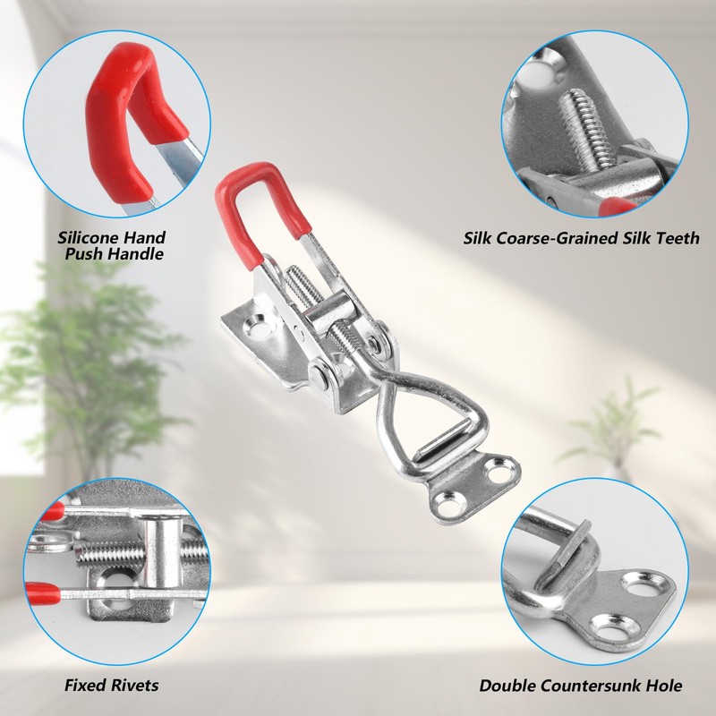 6 Pcs Toggle Clamp Latch, Metal Toggle Latch, Adjustable Toggle