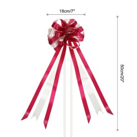 sourcing map 10pcs 7 Inch Large Big Pull Bow Car Gift Wrapping Bows Ribbon for Wedding Car Baskets Presents Christmas Bow, Red/White