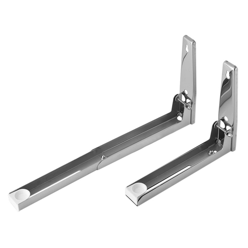 Stainless Steel Microwave Oven Wall Mount Bracket, Foldable Adjustable Shelf