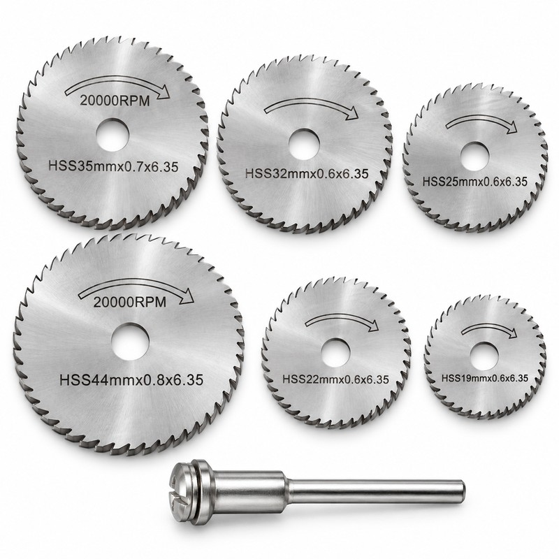 6Pcs HSS Circular Saw Blade Set – Rotary Tool Cutting