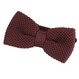 DonDon Men Knit Knitted Bow Tie Pre Tied and Adjustable Brown
