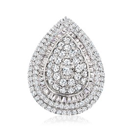 Ross-Simons 4.00 ct. t.w. Round and Baguette CZ Ring in Sterling Silver. Size 7