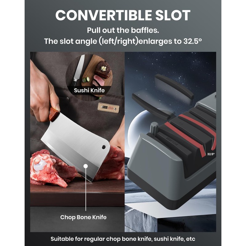 Upgrade 5 in 1 Electric Knife Sharpener with LCD Screen,