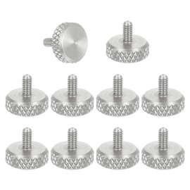 sourcing map M2x4mm Vernier Caliper Screws, 304 Stainless Steel Flat Head Thumb Screws Metric Diamond Knurled Head Bolts Grip Knobs Hand Tighten Thread Fasteners Lock Position, 10 Pcs