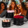 Arborus Black Gift Boxes with Lids and Bow Set of
