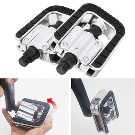 Ejoyous Folding Pedal Bicycle, Folding Bicycle Pedals, Metal Bicycle Foot Pedals, Folding Pedals, for Mountain Bike, Road Bike, MTB City Bikes, Accessories